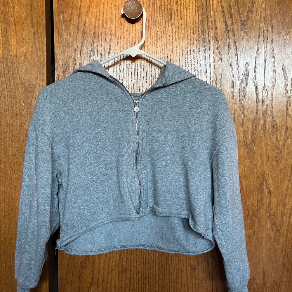 Cropped Zip Up Hoodie